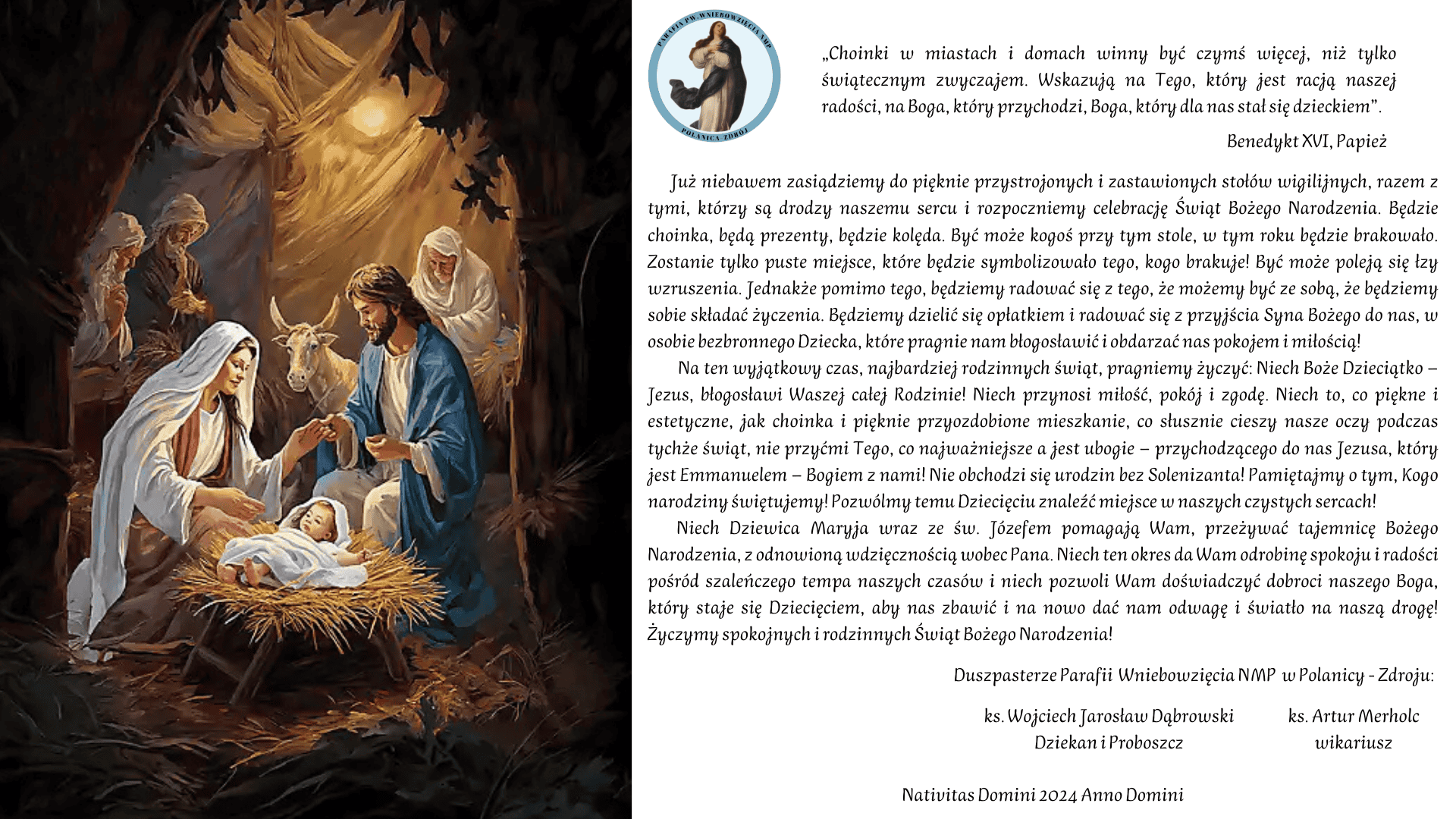 Życzenia Bożonarodzeniowe 2024 Anno Domini