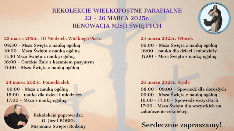 Rekolekcje Wielkopostne 2025